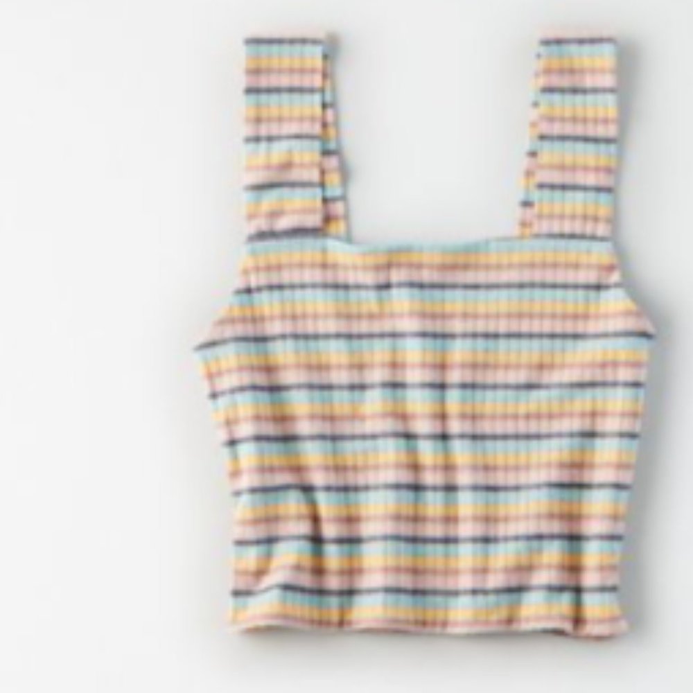 Cropped American Eagle Colorful Stripped Tank Top